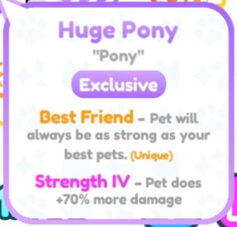 Huge Pet Simulator X Pelúcia Big Games Roblox Pony Pônei