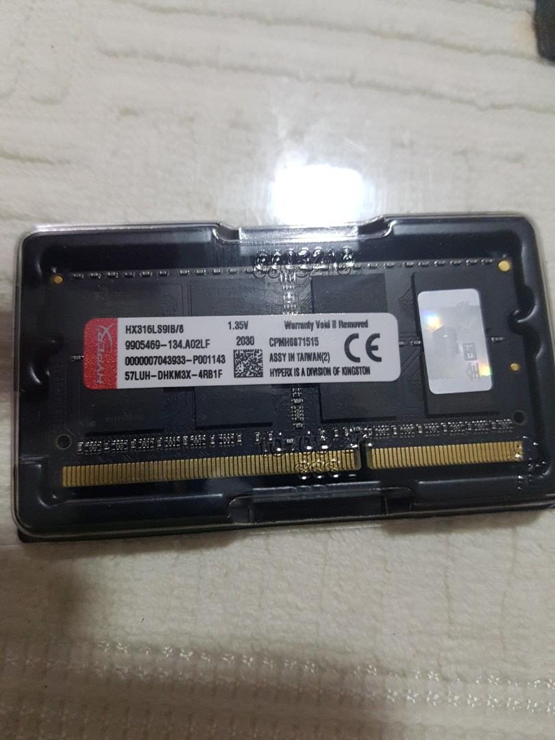 HyperX Impact 8GB DDR3L 1600MHz Laptop RAM PC3 12800S 1.35v