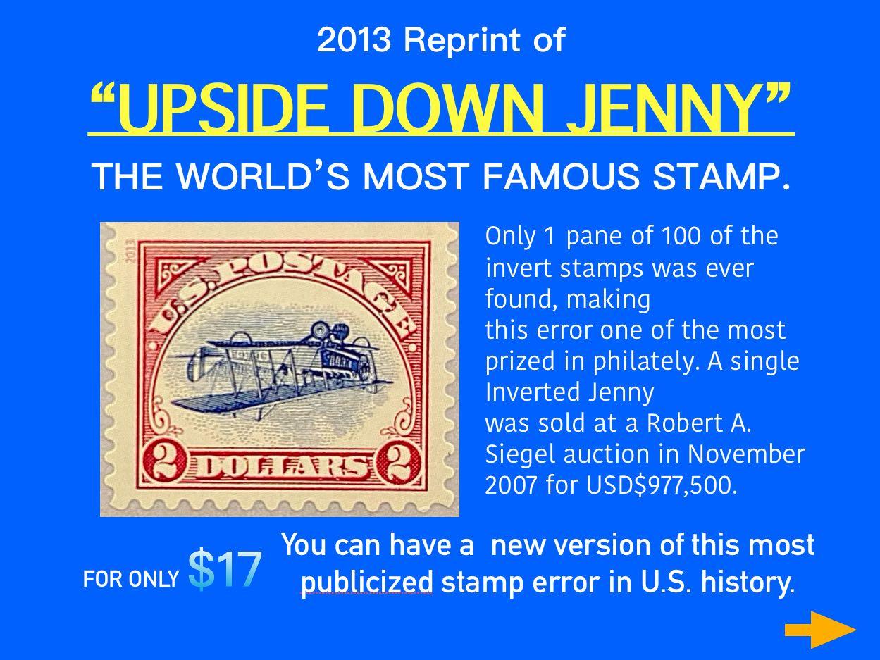 ICONIC Inverted Jenny US 2013 Reprint Single stamp. An absolute collectible!!!, Hobbies & Toys