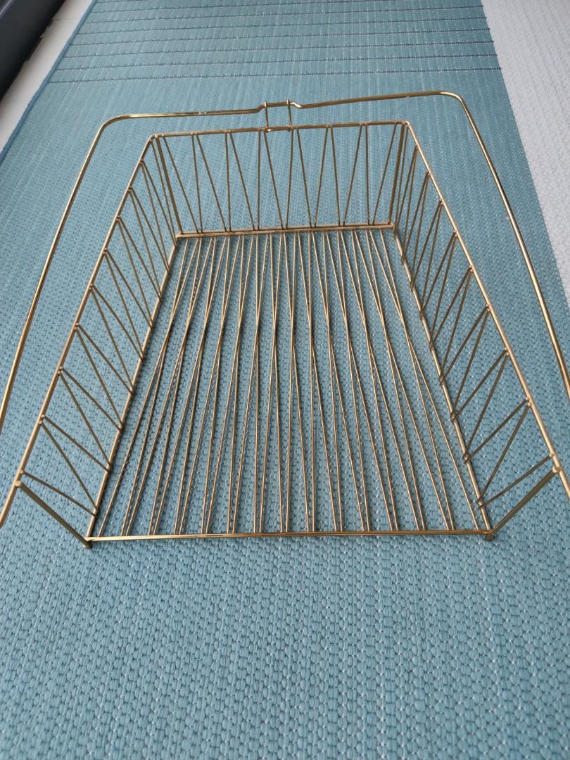 IKEA KALLAX Wire basket, brass color, Furniture & Home Living, Home