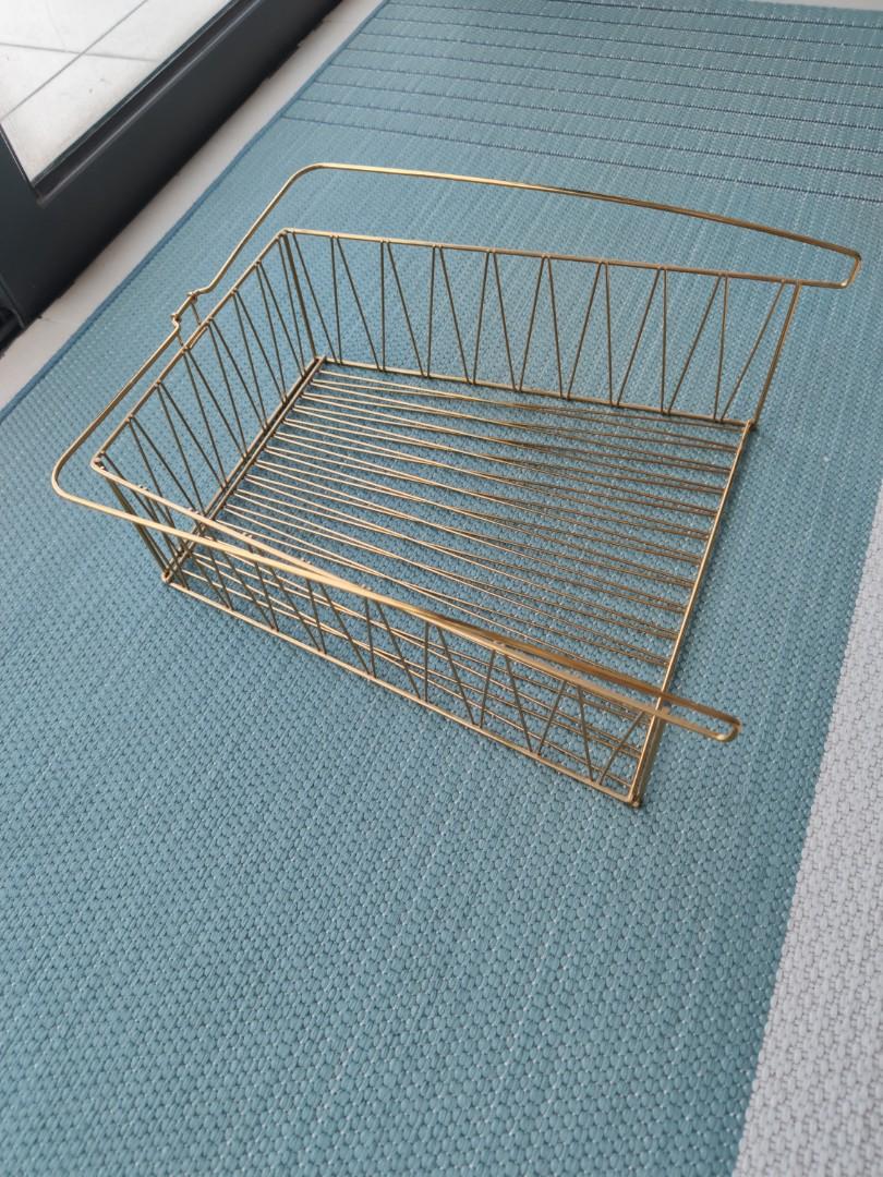 IKEA KALLAX Wire basket, brass color, Furniture & Home Living, Home