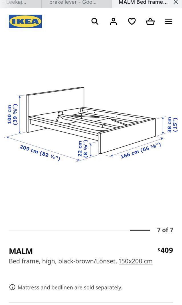 Ikea malm hot sale dimensions queen