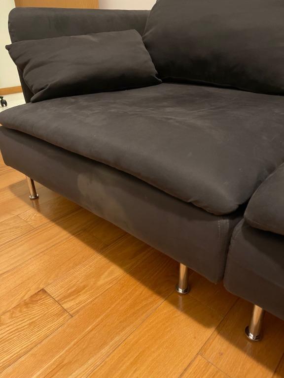 Ikea Soderhamn sofa set with corner and chaise lounge, pillows, and