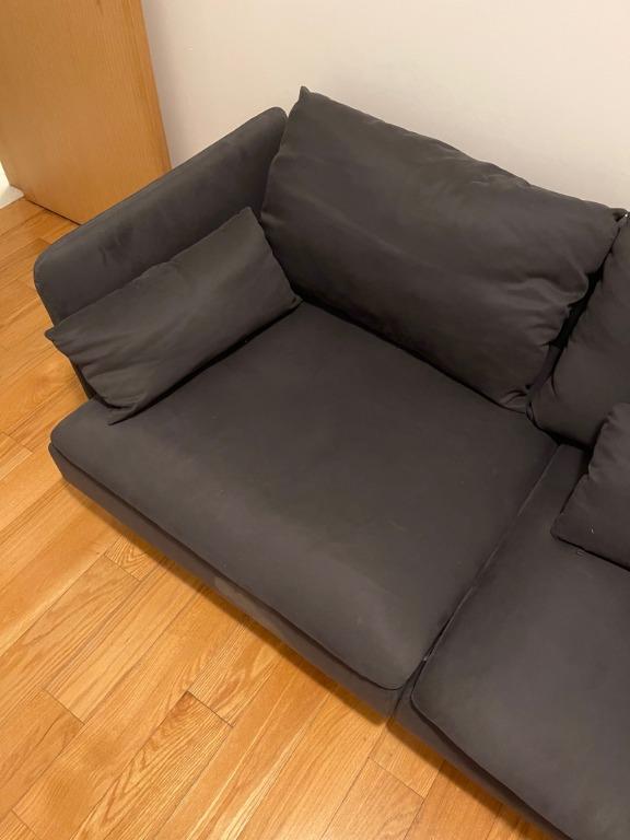 Ikea Soderhamn sofa set with corner and chaise lounge, pillows, and