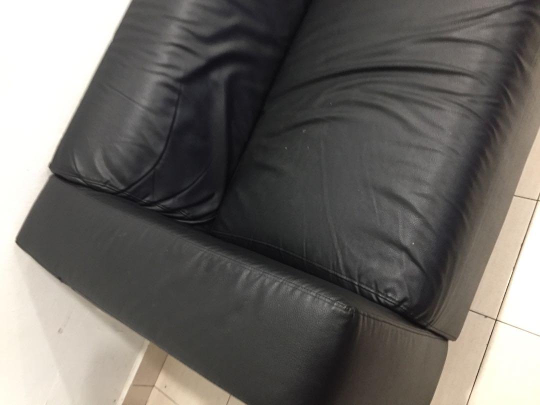 Ikea Sofa kulit klippan, Furniture & Home Living, Furniture, Sofas on Carousell