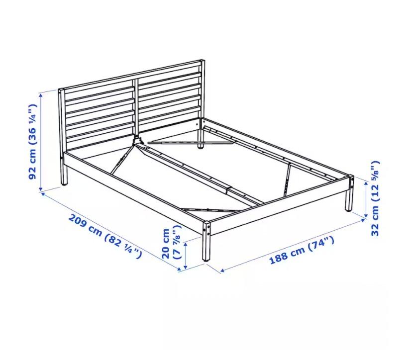 IKEA TARVA KING SIZE Bed frame, Furniture & Home Living, Furniture, Bed