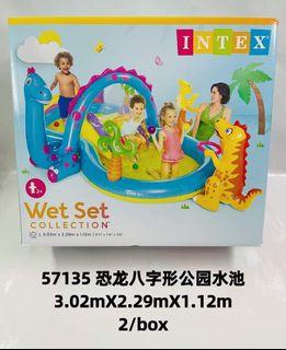 Intex Wet Set Collection Dinosaur Slide Animal Inflatable Swimming Pool