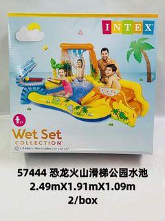 Intex Wet Set Collection Dinosaur Activity Inflatable Slide Swimming Pool