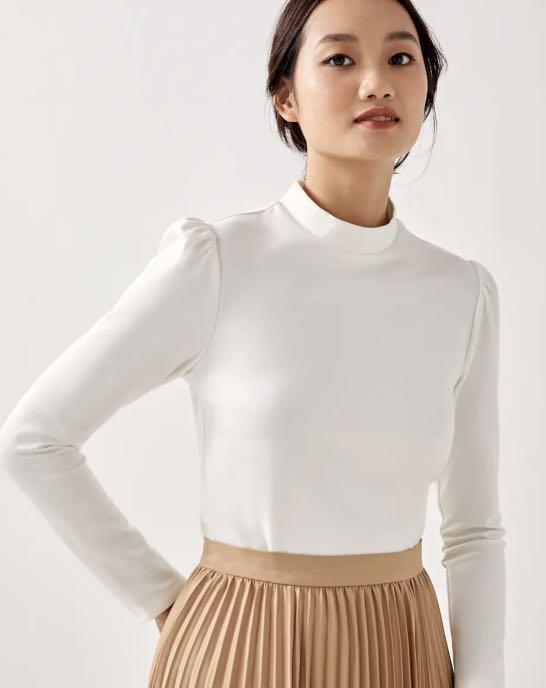 White long sleeve mock new arrivals turtleneck