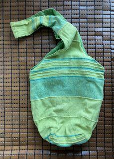 Lime green cotton hobo bag, $10