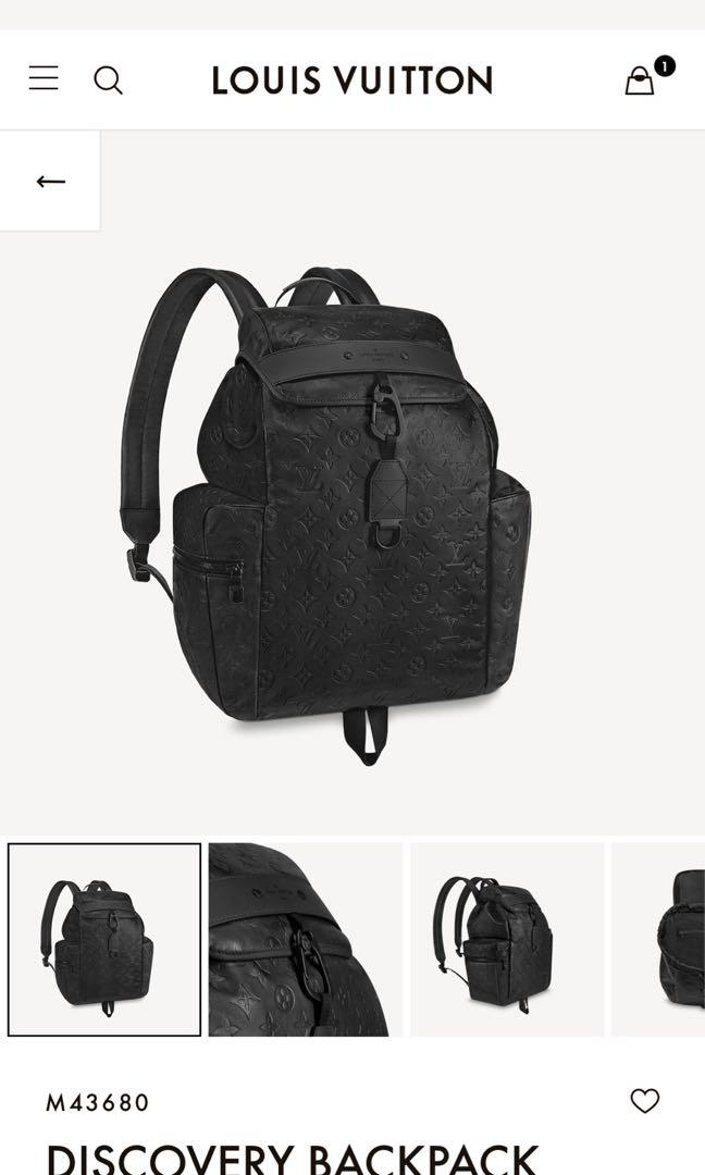 LOUIS VUITTON LOUIS VUITTON Discovery Backpack Rucksack M43680 Shadow  Embossed Black Used mens M43680