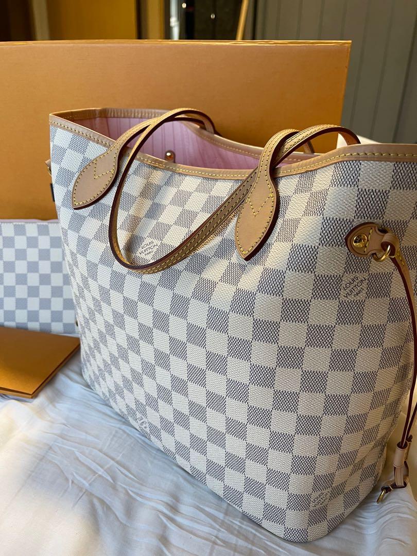 Louis Vuitton Neverfull PM Damier Azur WITH Box, Bag, Pochette and Organizer