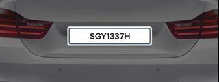 *LTA FEES INCLUDED* SGY 1337 H Carplate Number For Sale!