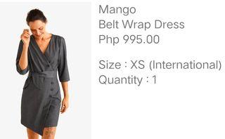 Mango Belt Wrap Dress, Women's Fashion ...