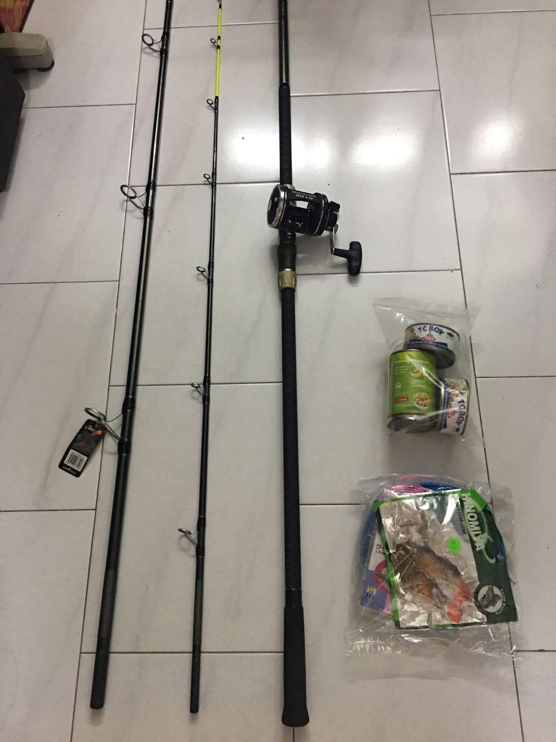 Surf casting rod snd multiplier reel., Sports Equipment, Fishing on  Carousell