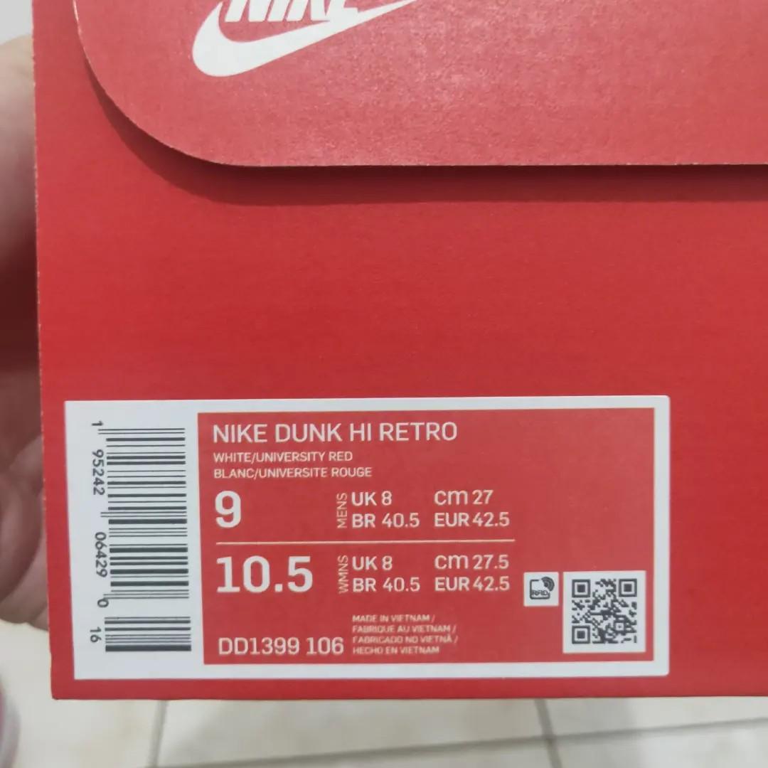 Nike Dunk High Retro University Red US 9 Atmos Pairs (TERMURAH)