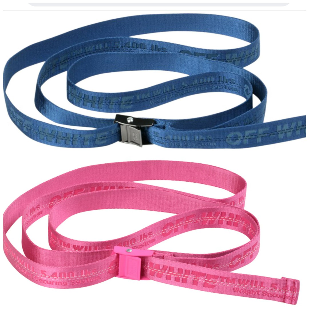 希少 限定カラー OFF-WHITE INDUSTRIAL 齧ら BELT BLUE 