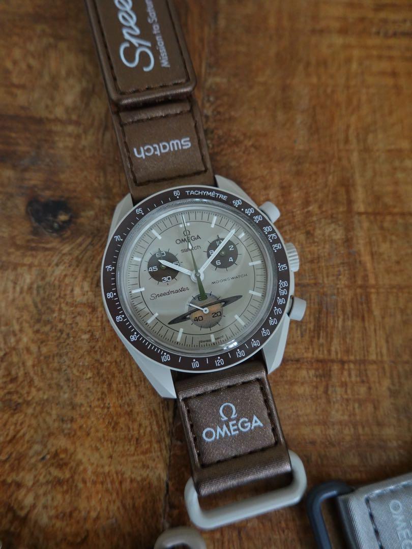 Omega x Swatch: Saturn, 名牌, 手錶- Carousell