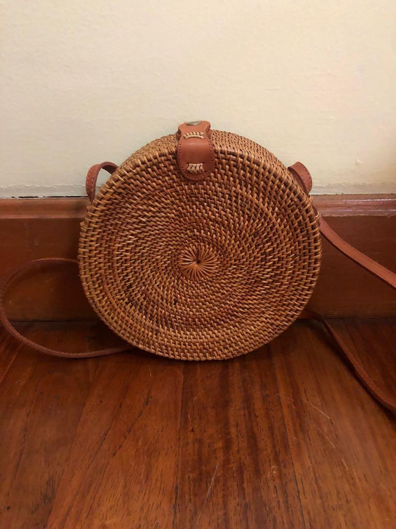 Rattan Woven Bag, Women's Fashion, Bags & Wallets, Beach Bags on Carousell