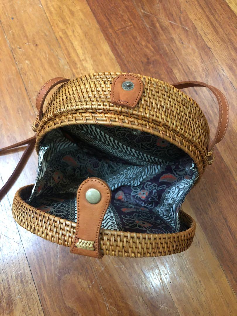 Rattan Woven Bag, Women's Fashion, Bags & Wallets, Beach Bags on Carousell
