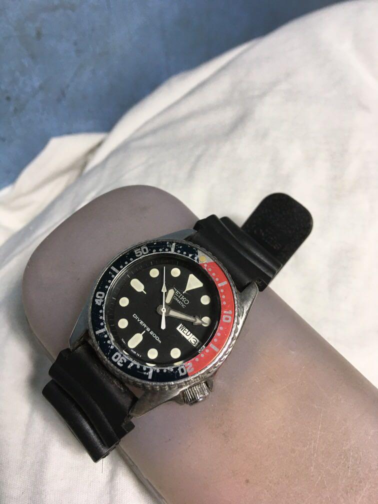 NEW REPLACEMENT SEIKO BLACK CASE,CROWN,DIAL,HANDS,STRAP FITS DIVER'S 7S26-0030 