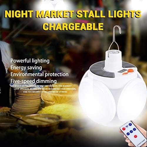 450W Solar Powered Shed LED Light Rechargeable Portable Camping Emergency Lamp 