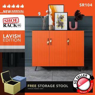 [FULLY ASSEMBLED] SR-104 Orange LAVISH Edition Shoe Rack / Shoe Cabinet / Shoe Shelves