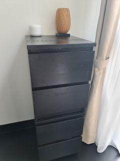 Two Ikea Malm bedside tables