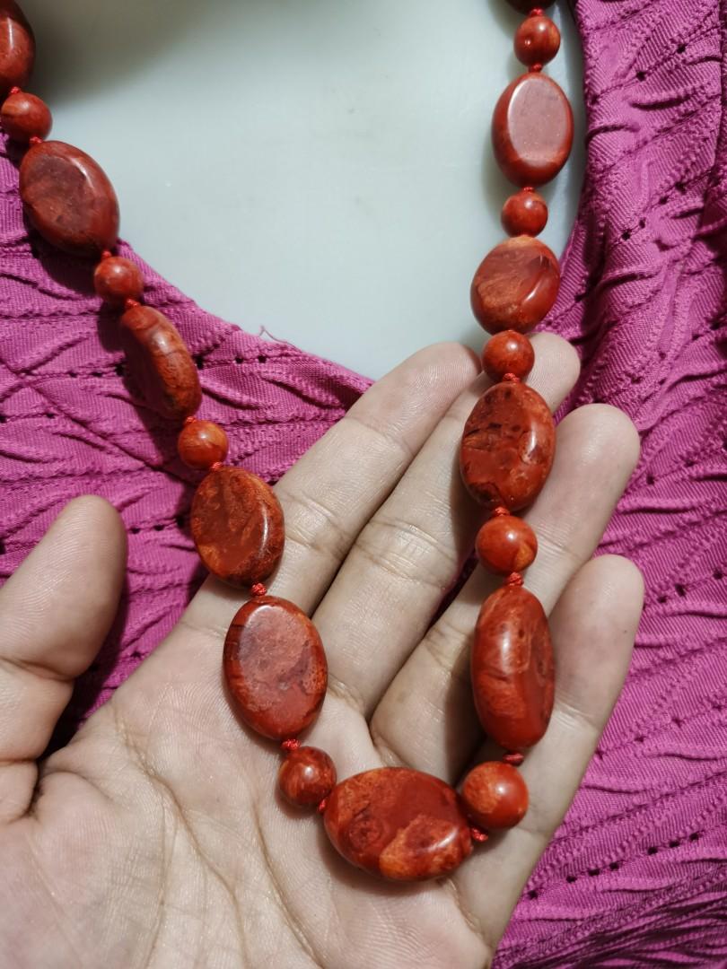Vintage tibetan coral necklace and bracelet Women s Fashion