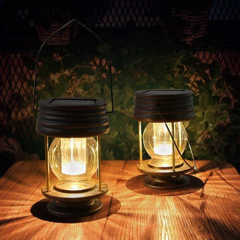 HHMTAKA Solar Powered Glass Ball Lights Waterproof LED Solar Lantern with Color 