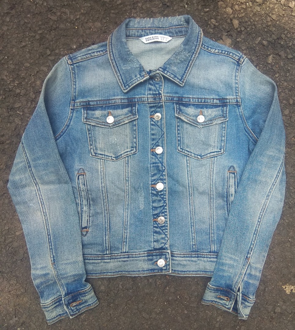 Zara denim jacket, Fesyen Wanita 