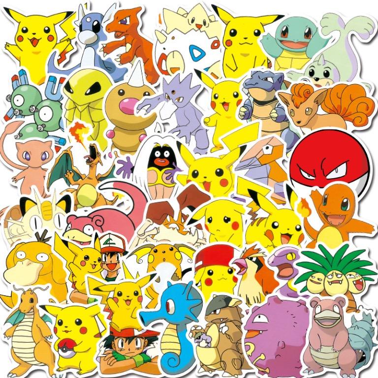 [$9 for 100pcs] Pokemon Characters PVC Waterproof Stickers, Hobbies ...