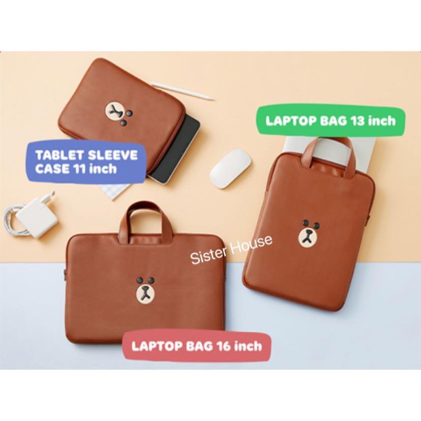 🇰🇷 LINE Friends Brown Tablet Pouch / Laptop Bag 熊大平板/手提