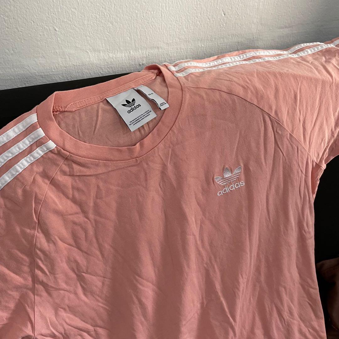 Adidas Logo T shirt in Dusty Pink Men s Fashion Tops Sets Tshirts Polo Shirts on Carousell