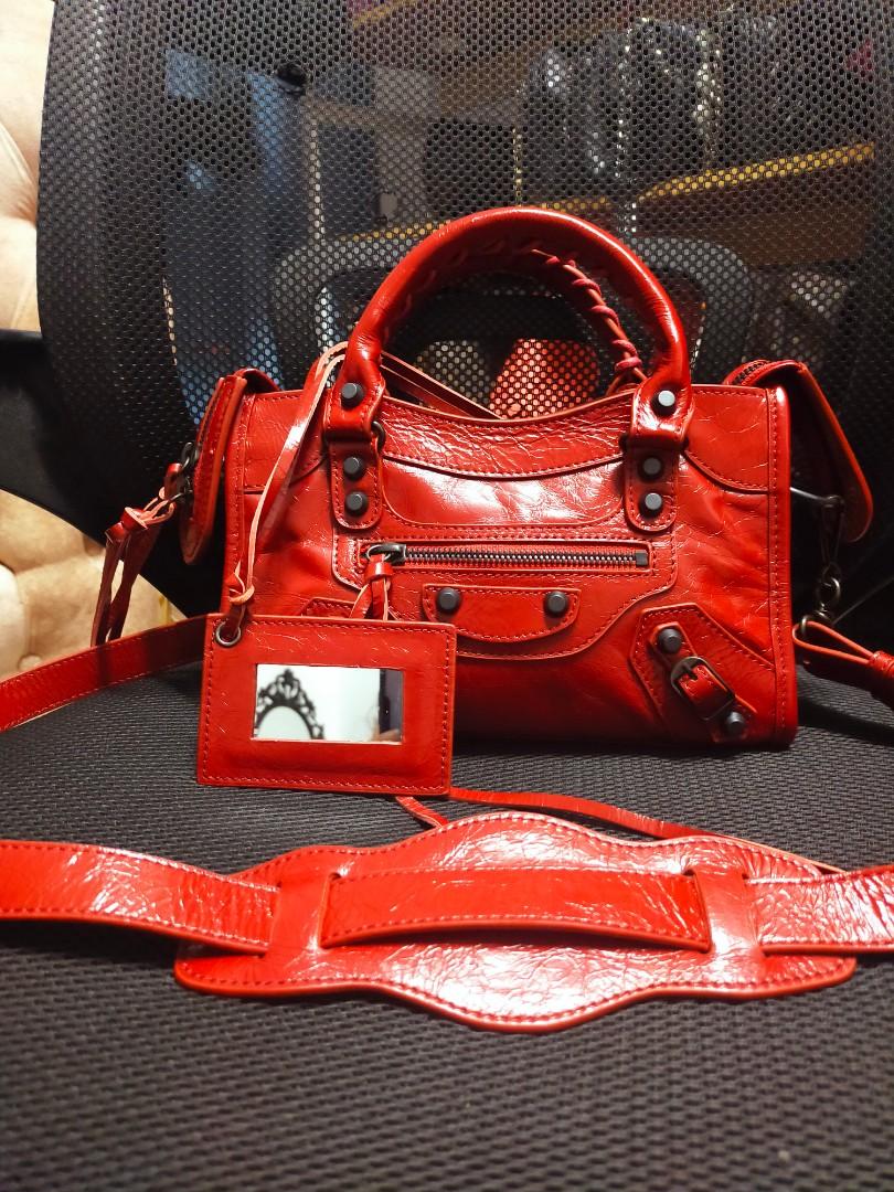 Balenciaga Mini city Red, Luxury, Bags & Wallets on Carousell