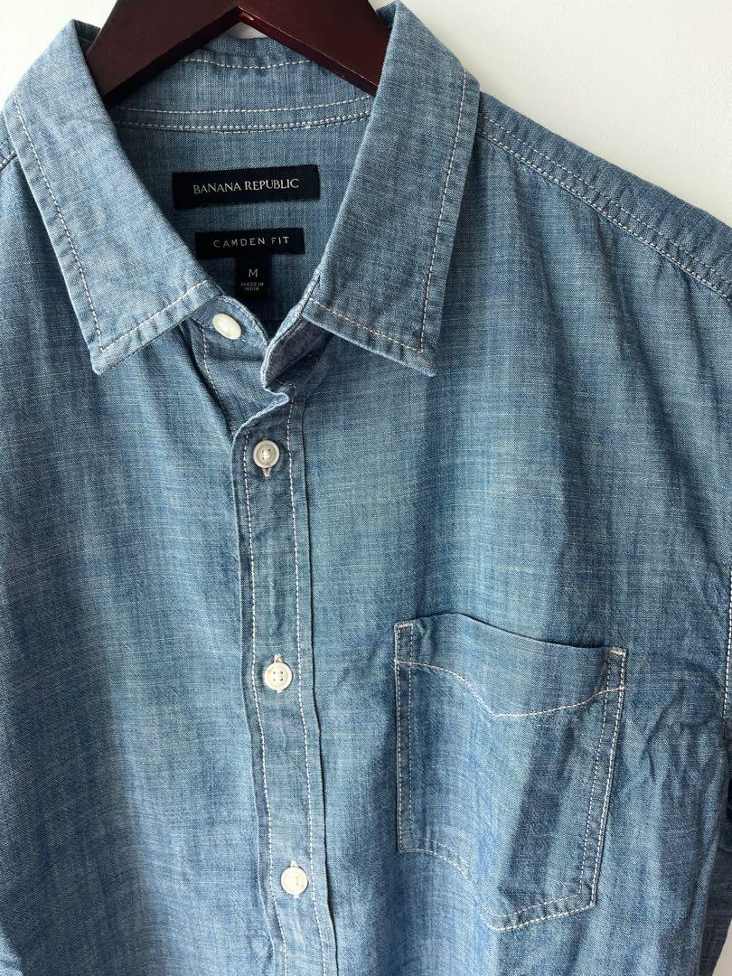 Banana Republic - Longe Sleeve Shirt - Denim blue, Men's Fashion, Tops &  Sets, Shirts on Carousell