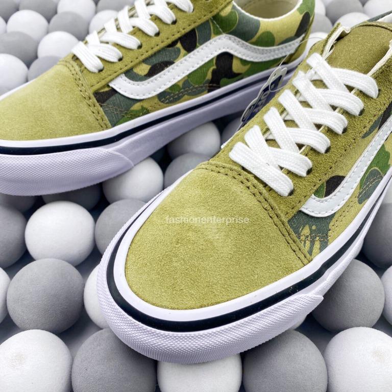 Yellow bape old skool vans 2025
