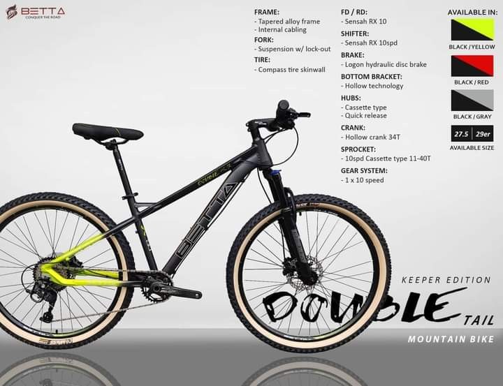BETTA Double tail Keeper 1 10 HOLLOWTECH HYDRAULIC 27.5er MTB