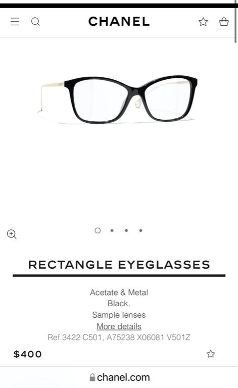 CHANEL 3422 Rectangle Acetate / Metal Glasses