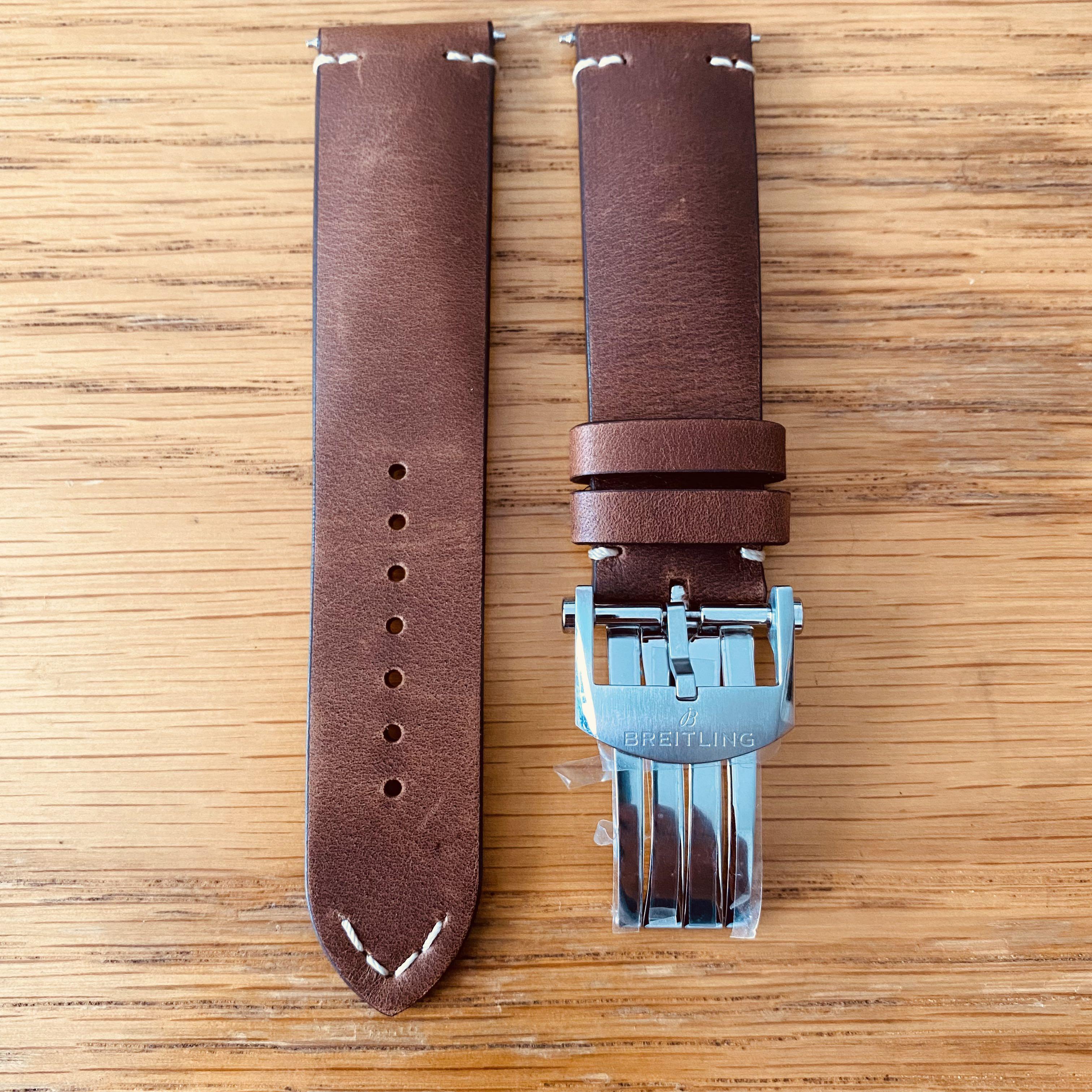 Breitling leather cheap strap 22mm