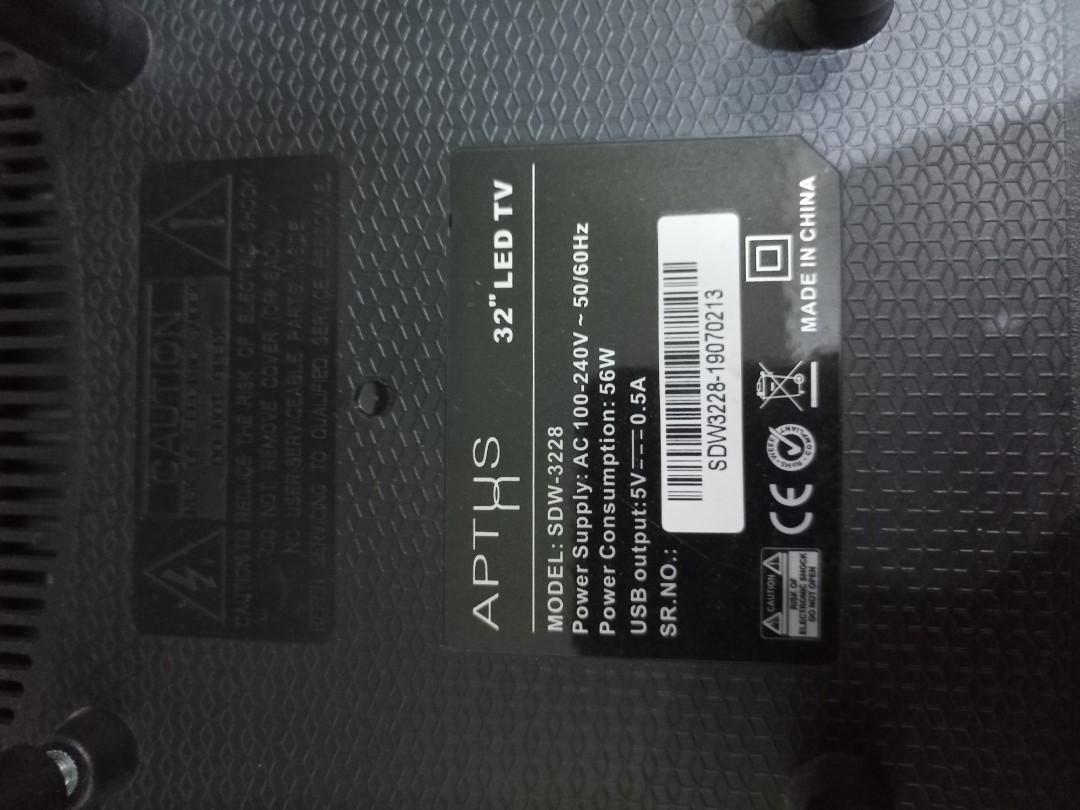 Broken Tv 32" APTHS (Category: TV) located in Manila. Submitted by nbserr (Listing ID 1152371626, Image 1). Description: This tv is not turning on, have to be repaired but im selling because I dont have time to have it repaired. SMS me at 09950179533 pls for your price to offer to buy and my address details for pick up..
