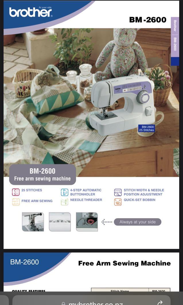 Brother bm2600 sewing machine, TV & Home Appliances, Other Home ...