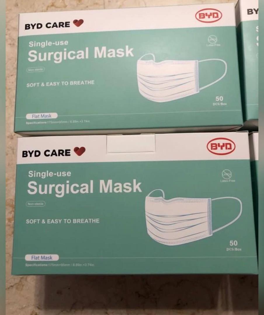 BYD Face mask(free ninja van delivery)Single use Surgical Mask 50 pcs