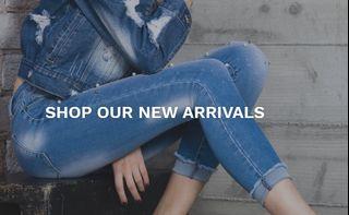 Cuff Light Blue Pearl Stone Embellished Skinny Jeans