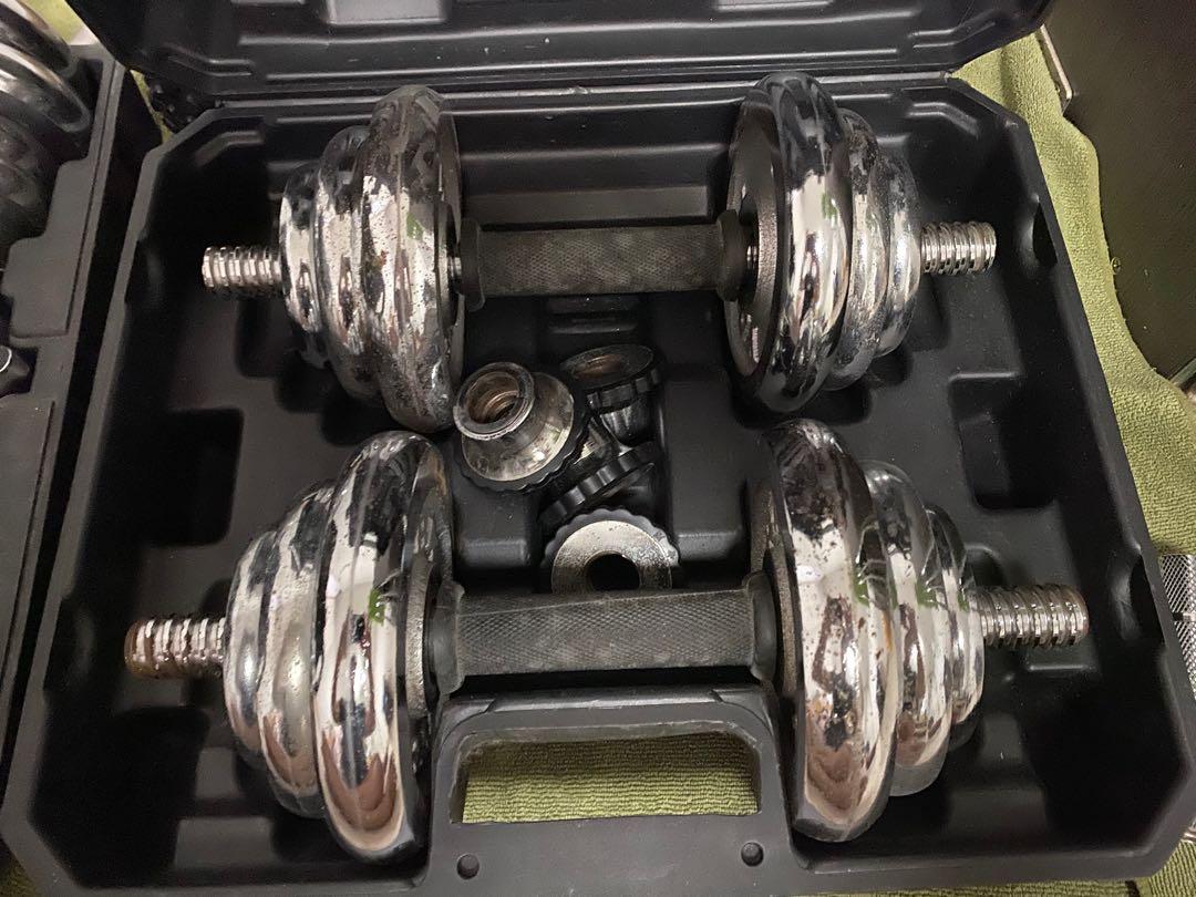 Ez bar, weights, plates, dumbbell set, Sports Equipment, Exercise