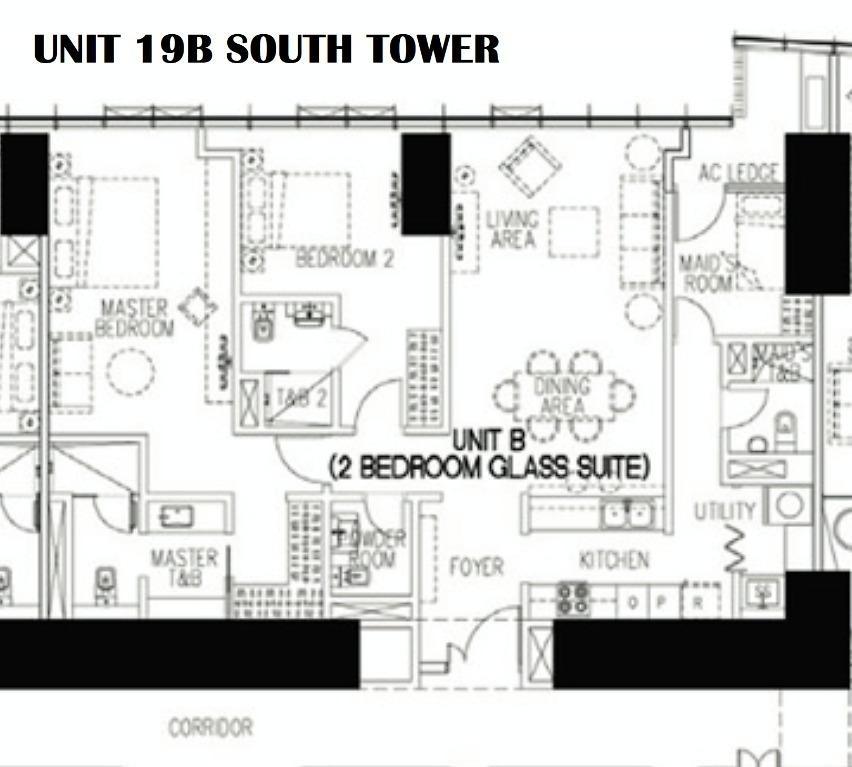 2 Bedroom Glass Suite in Park Central Ayala Land Premier, Makati Avenue