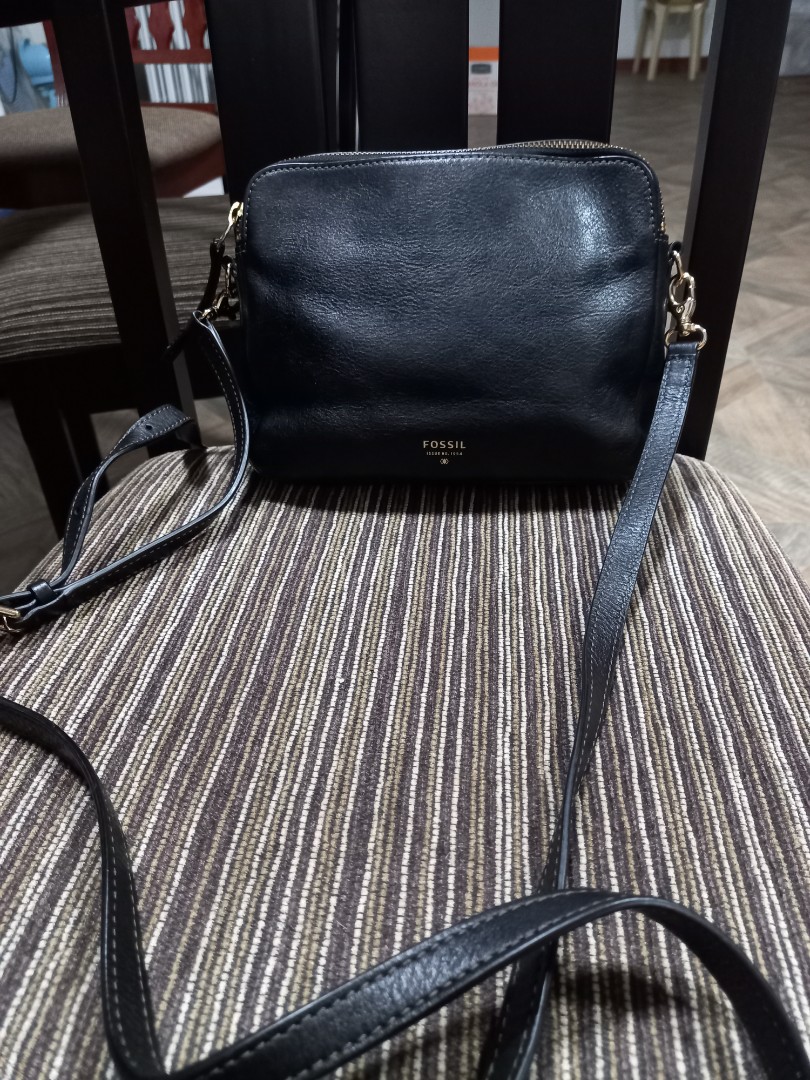 FOSSIL DOUBLE ZIP CROSSBODY SLING, Women's Fashion, Bags & Wallets