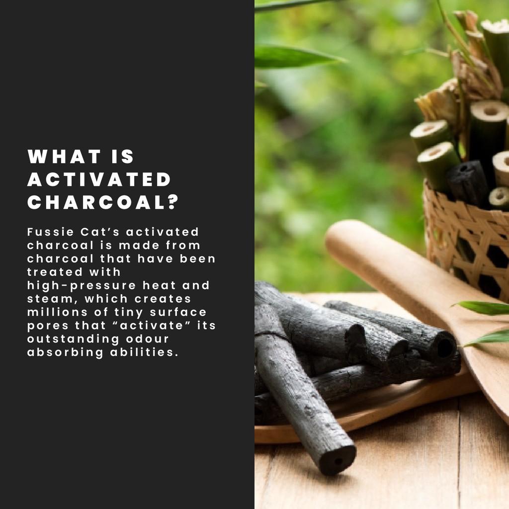 Fussie Cat Litter Activated Charcoal 10l Active Charcoal, Pet