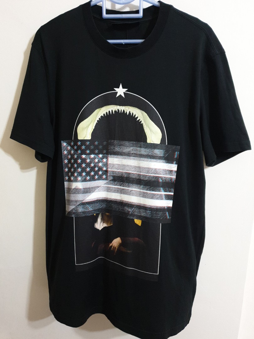Givenchy American Flag Mona Lisa Jaws Tee