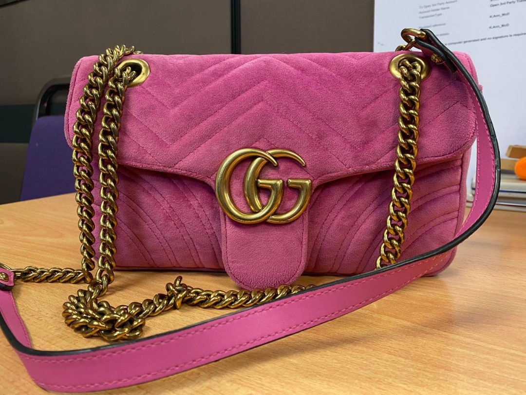 Gucci marmont velvet pink Women s Fashion Bags Wallets Cross